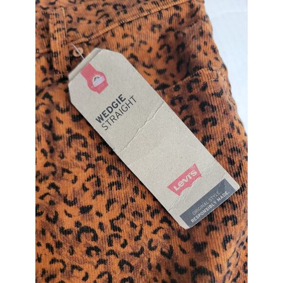 NWT Levi's Wedgie Straight Corduroy Pant Womens Sz 32 Scratchy Leopard Ginger - Picture 6 of 15